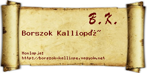 Borszok Kalliopé névjegykártya
